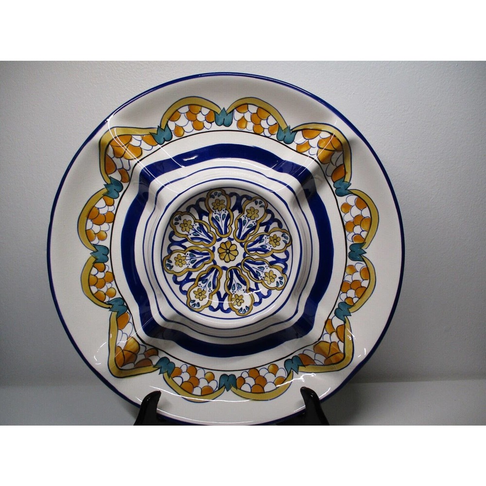 Vintage Decor Hand Painted BIA China Vibrant 4 Section Serving Veg Tray/Platter